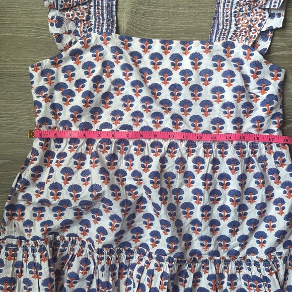 NEW OLIPHANT Smocked Square Neck Mini In Periwinkle In Blue Medium - Picture 11 of 13